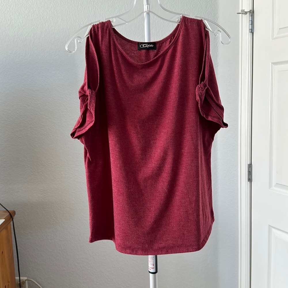 Collette cold shoulder neck twist T-shirt